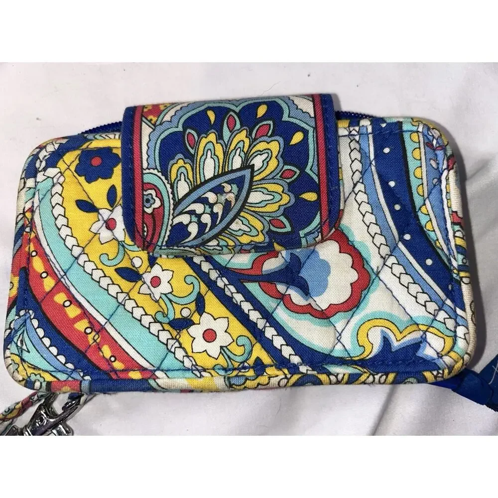 Vera Bradley Marina Paisley Carry It All Wristlet Wallet Quilted Vibrant - Picture 2 of 6